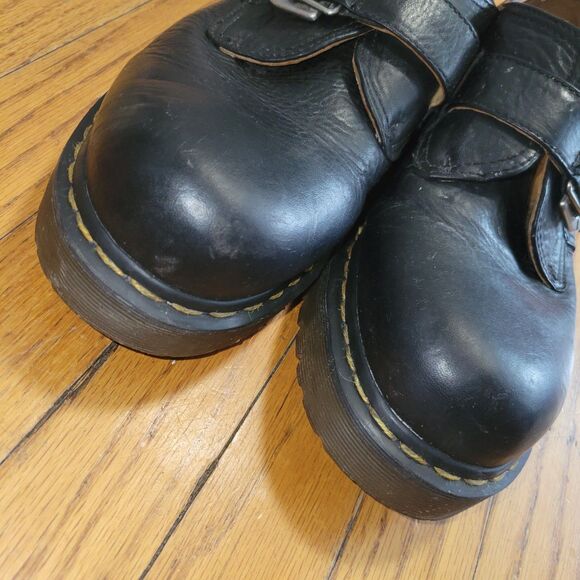 Vintage Dr. Martens 8314 Black Chunky Platfor Leather Monk Strap derby Mens 12